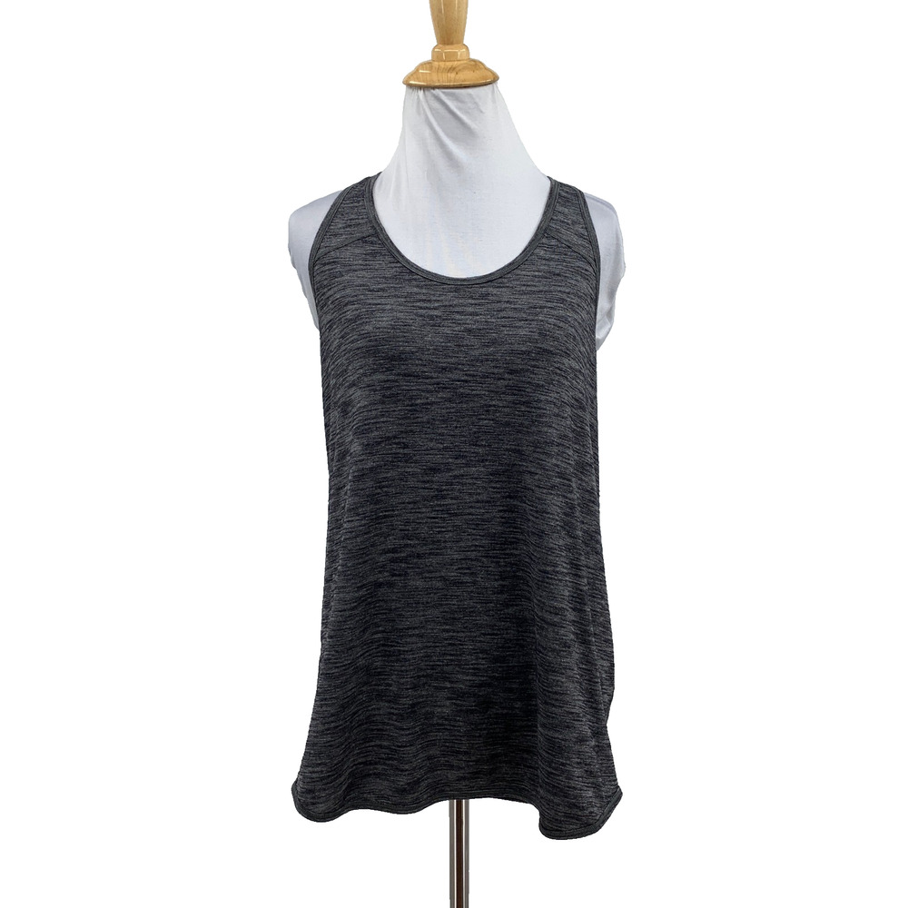 Lululemon Top Womens 6 Grey Essential Tank Reverse Pleated Back Curved Hem Yoga